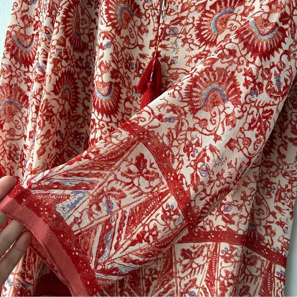 Tory Burch Red and White Floral Blouse - Picture 6 of 13